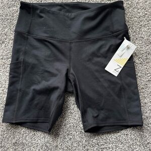Zella Black High-Rise Bike Shorts with Side Pockets